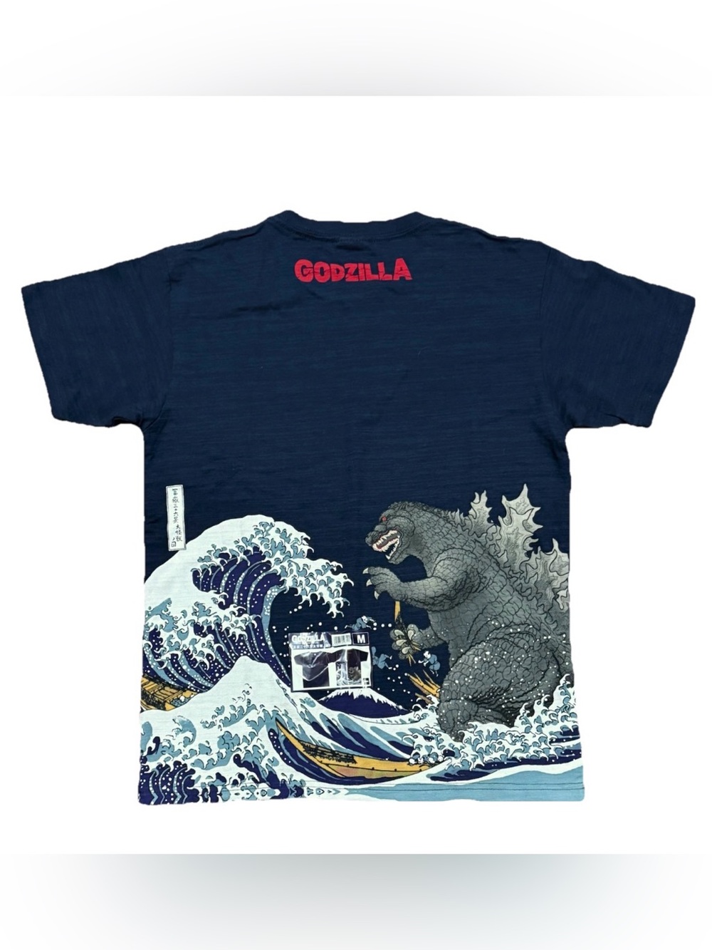 NWT Godzilla T Shirt Graphic Mens MED Blue Double Side Japanese Toho JAPAN RARE